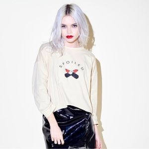 Valfre Spoiled Lipstick Crop Top Long Sleeve Shirt Size Medium